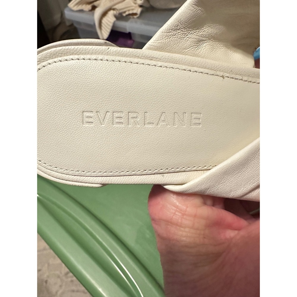 Everlane The Twisted Heeled Sandal Bone Leather Block Heel Mule Square Toe 7.5‎ - Picture 8 of 11